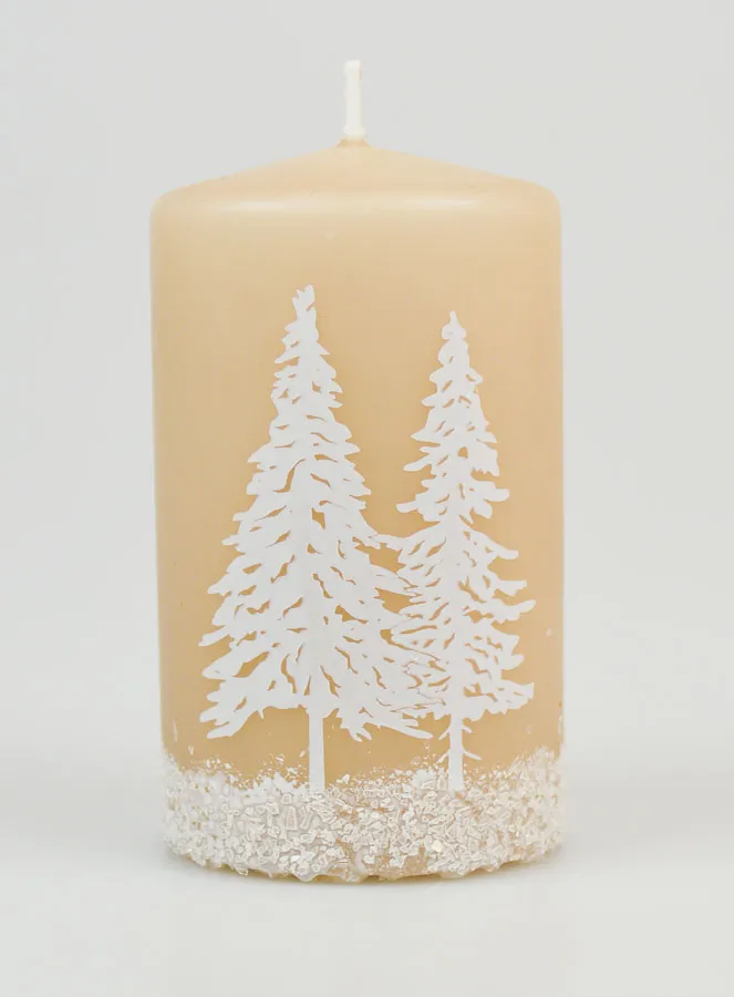 Decoratieve Kaars Winter - Cappuccino (pic 1)