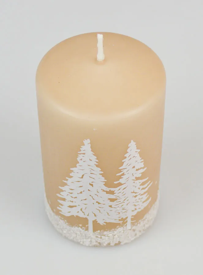 Decoratieve Kaars Winter - Cappuccino (pic 2)