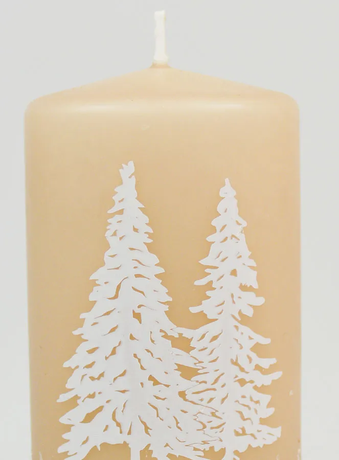 Decoratieve Kaars Winter - Cappuccino (pic 3)