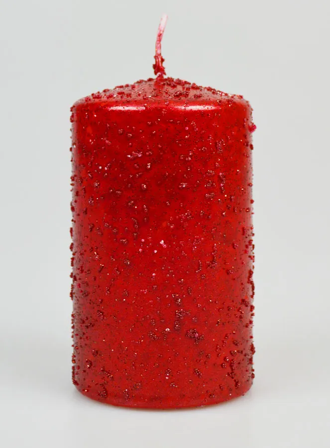 Decoratieve Kaars met Glitters - Rood (pic 1)