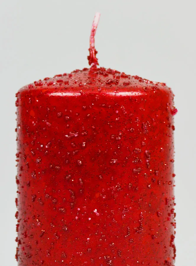 Decoratieve Kaars met Glitters - Rood (pic 3)