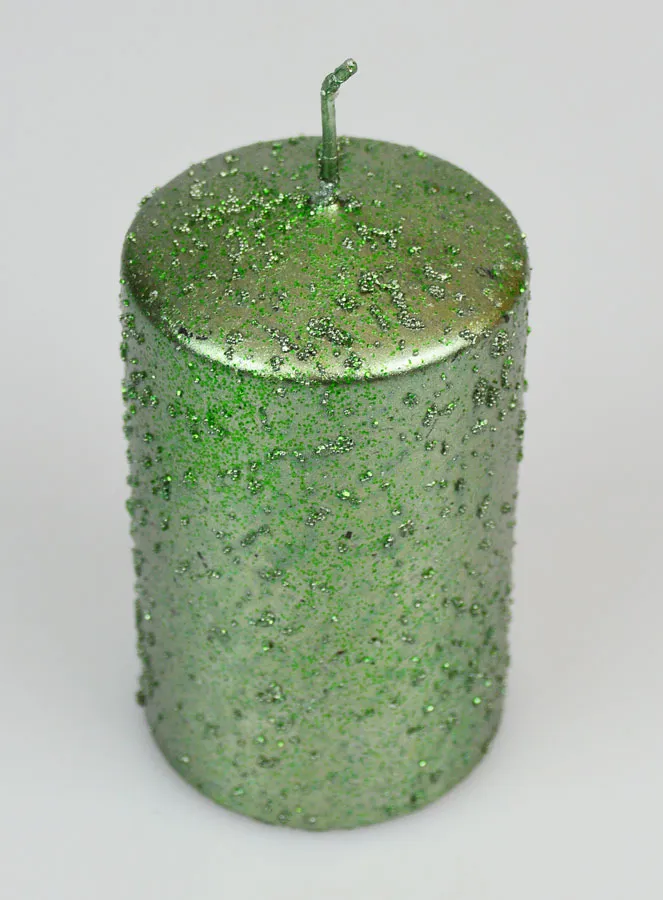Decoratieve Kaars met Glitters - Groen (pic 2)