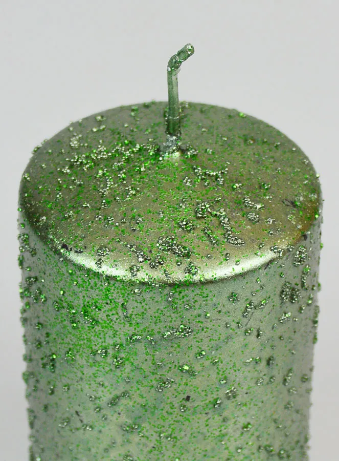 Decoratieve Kaars met Glitters - Groen (pic 4)