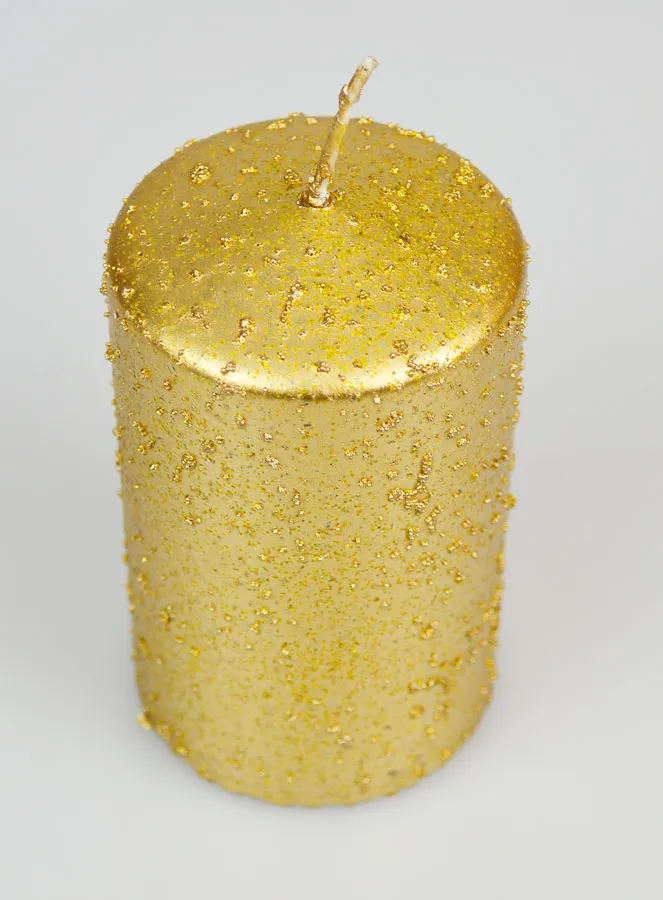 Decoratieve Kaars met Glitters - Goudkleurig (pic 2)