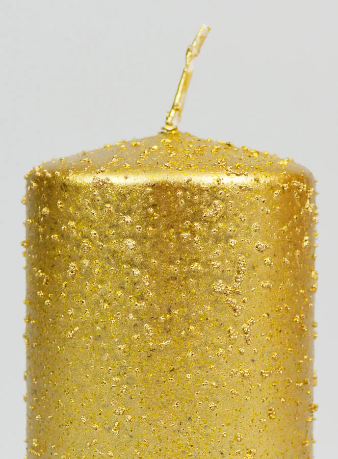 Decoratieve Kaars met Glitters - Goudkleurig (pic 3)