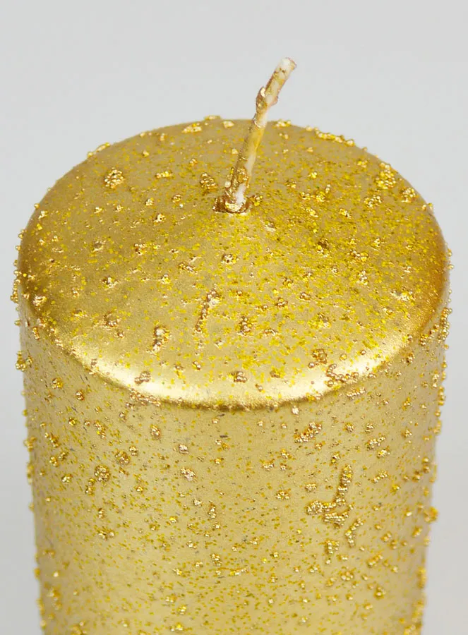 Decoratieve Kaars met Glitters - Goudkleurig (pic 4)