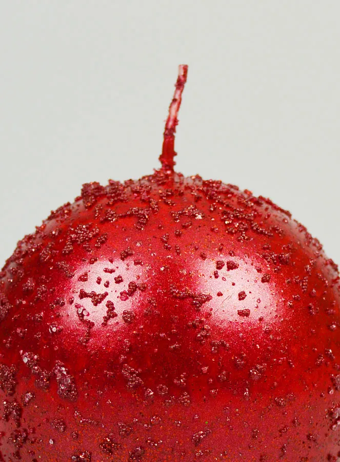 Decoratieve Bolkaars met Glitter 8cm - Rood (pic 3)