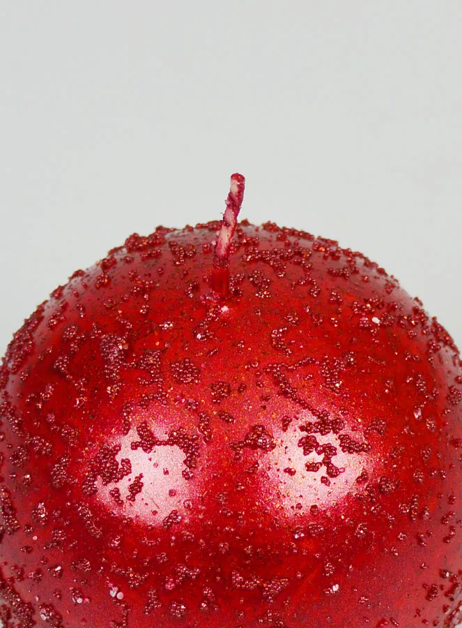 Decoratieve Bolkaars met Glitter 8cm - Rood (pic 4)