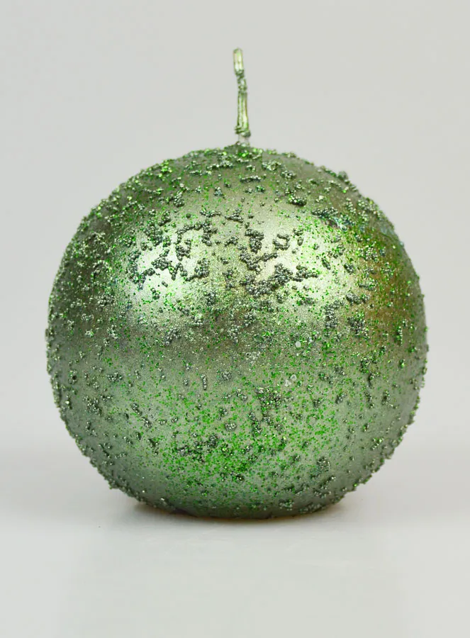 Decoratieve Bolkaars met Glitter 8cm - Dennen Groen (pic 1)