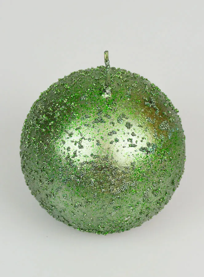 Decoratieve Bolkaars met Glitter 8cm - Dennen Groen (pic 2)