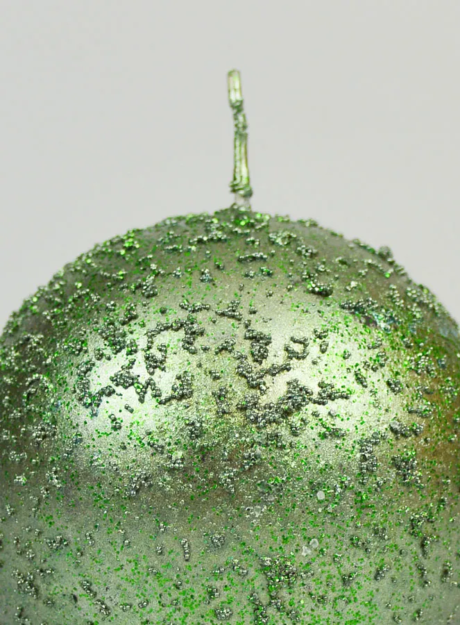 Decoratieve Bolkaars met Glitter 8cm - Dennen Groen (pic 3)