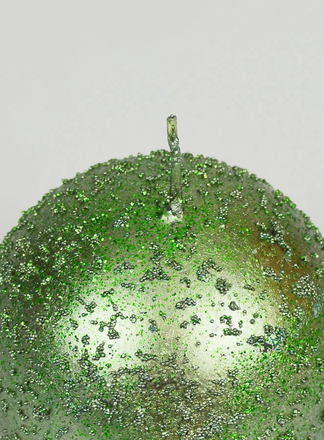 Decoratieve Bolkaars met Glitter 8cm - Dennen Groen (pic 4)