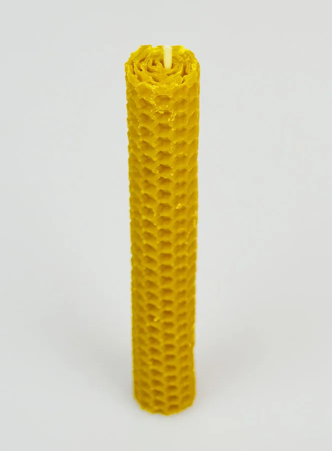 Kaars van Bijenwas 100% Natuurlijk - 15cm (pic 2)