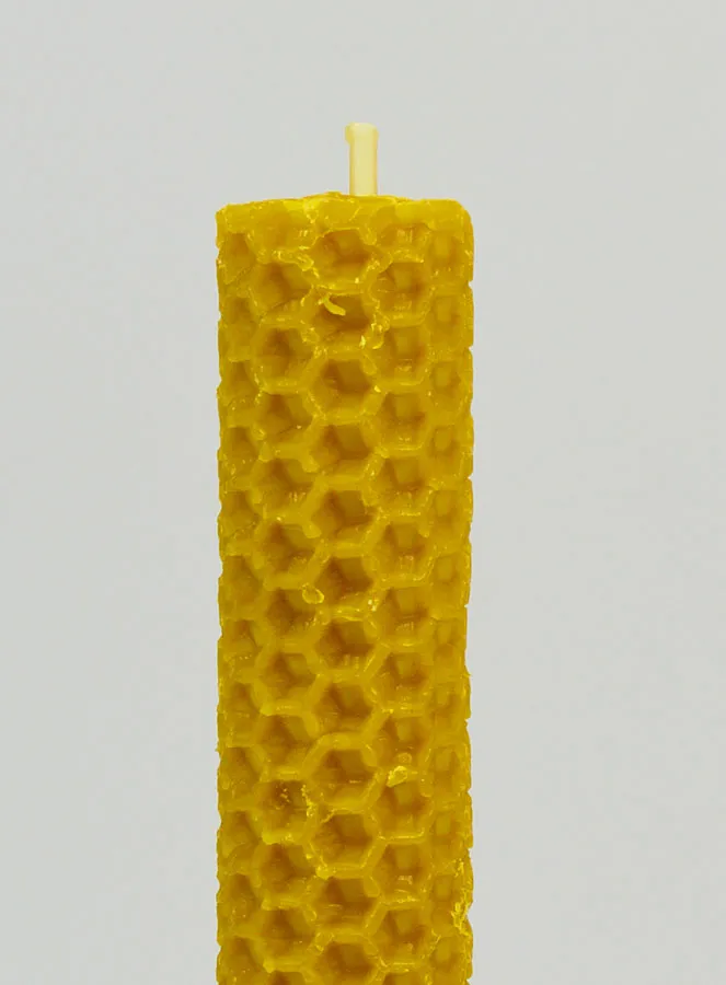 Kaars van Bijenwas 100% Natuurlijk - 15cm (pic 3)
