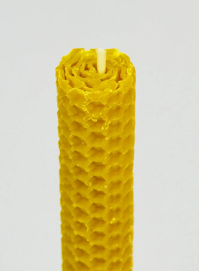 Kaars van Bijenwas 100% Natuurlijk - 15cm (pic 4)
