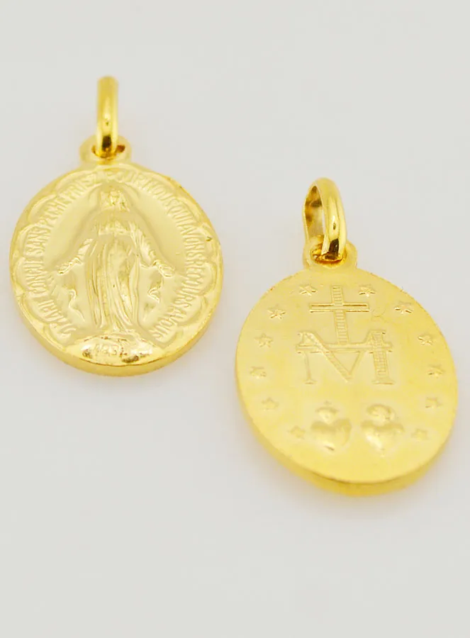 Goudkleurige Wonderdadige Medaille met Geschulpte Rand - 20 mm (pic 2)