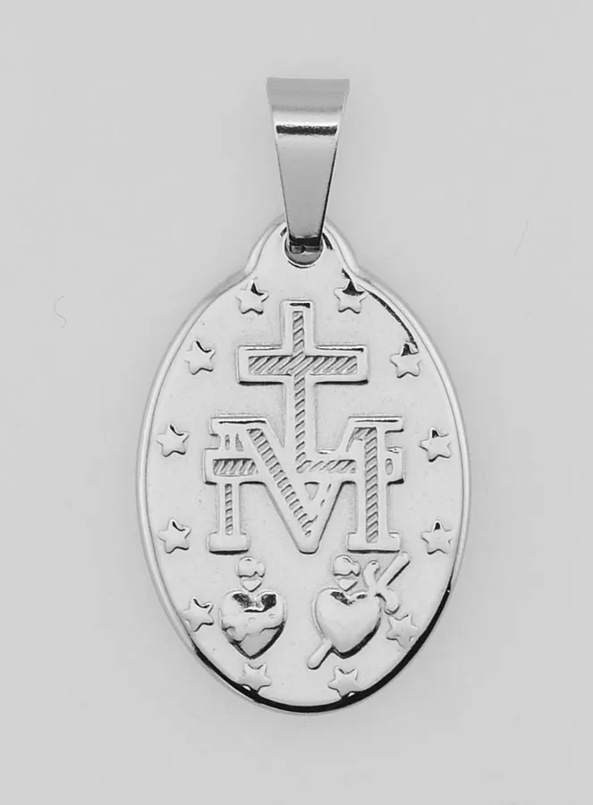 Wonderdadige Medaille van Roestvrij Staal 22mm - Gebed in het Frans (pic 4)