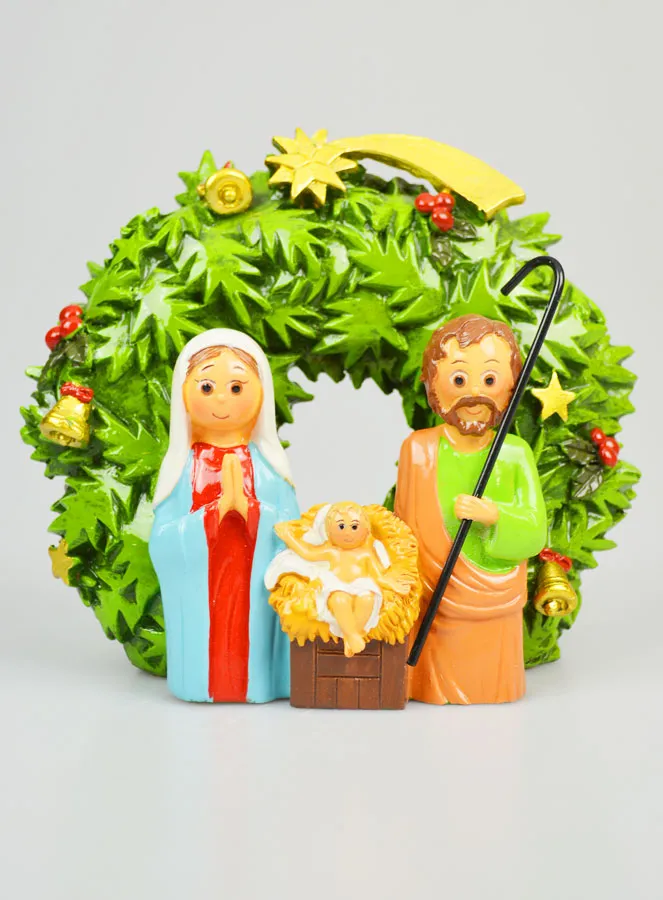 Kerstkrans Kerststal om neer te zetten - 15cm (pic 1)