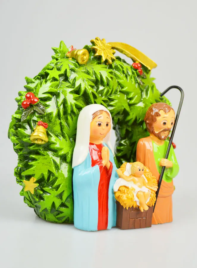 Kerstkrans Kerststal om neer te zetten - 15cm (pic 3)
