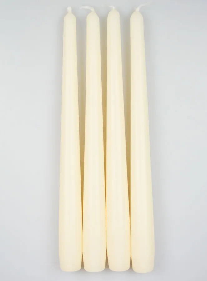Set 4 Gotische Kaarsen Ivoor - 25cm (pic 1)