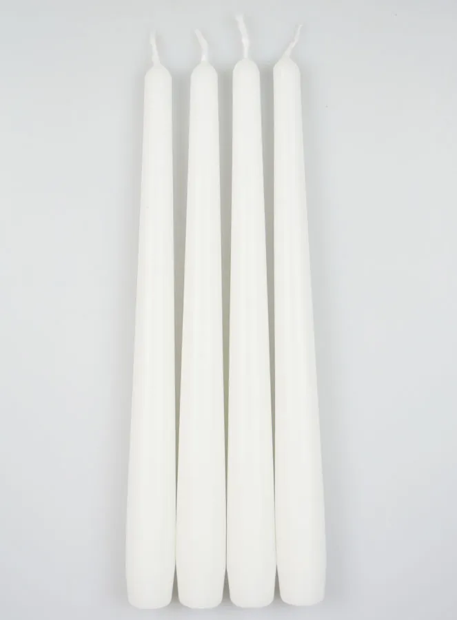Set 4 Gotische Kaarsen 25cm - Wit (pic 1)