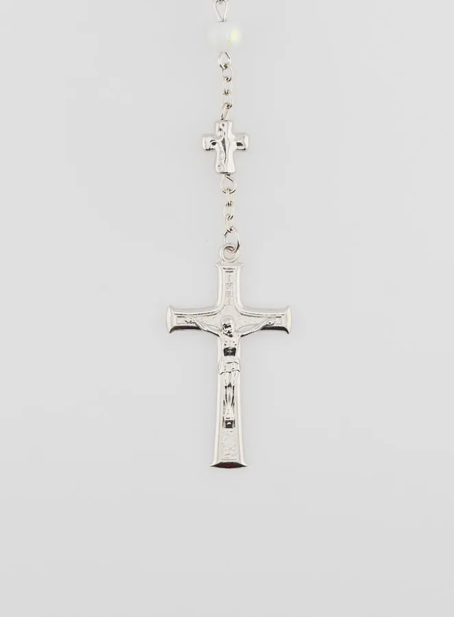 Rozenkrans Wonderdadige Medaille en Chroom Kralen - Wit (pic 3)