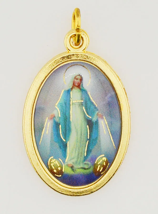 Gekleurde Medaille Maria Wonderdadige 22mm (pic 1)