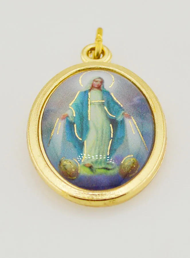 Gekleurde Medaille Maria Wonderdadige 22mm (pic 2)