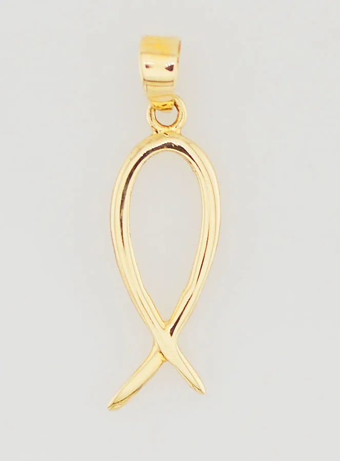 Hanger Ichthus Vis 375 Goud - 18mm (pic 1)