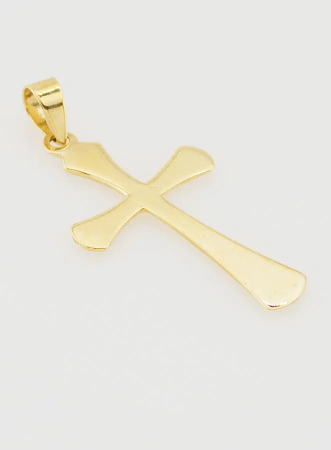 Kruis Hanger Geribbeld 22 mm - 9K Goud (pic 4)