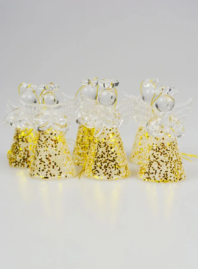 Set van 6 Engelen om op te Hangen - 4,5cm (pic 1)