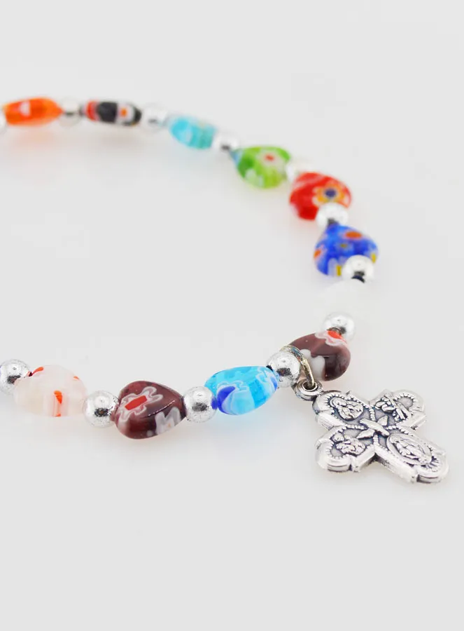 Religieuze Armband met Kruis - Hartvormige Kralen (pic 3)