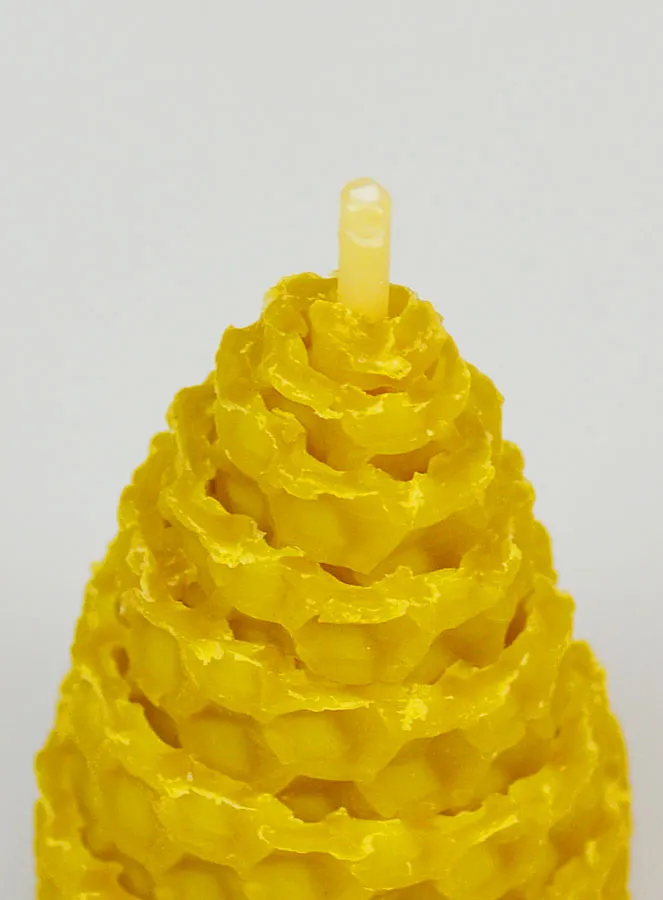 Kegelkaars van 100% Natuurlijke Bijenwas - 5cm (pic 4)