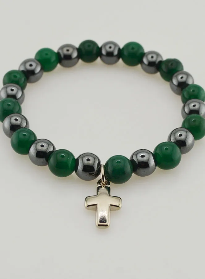 Edelsteen Armband - Groene Agaat en Hematiet 8mm (pic 2)
