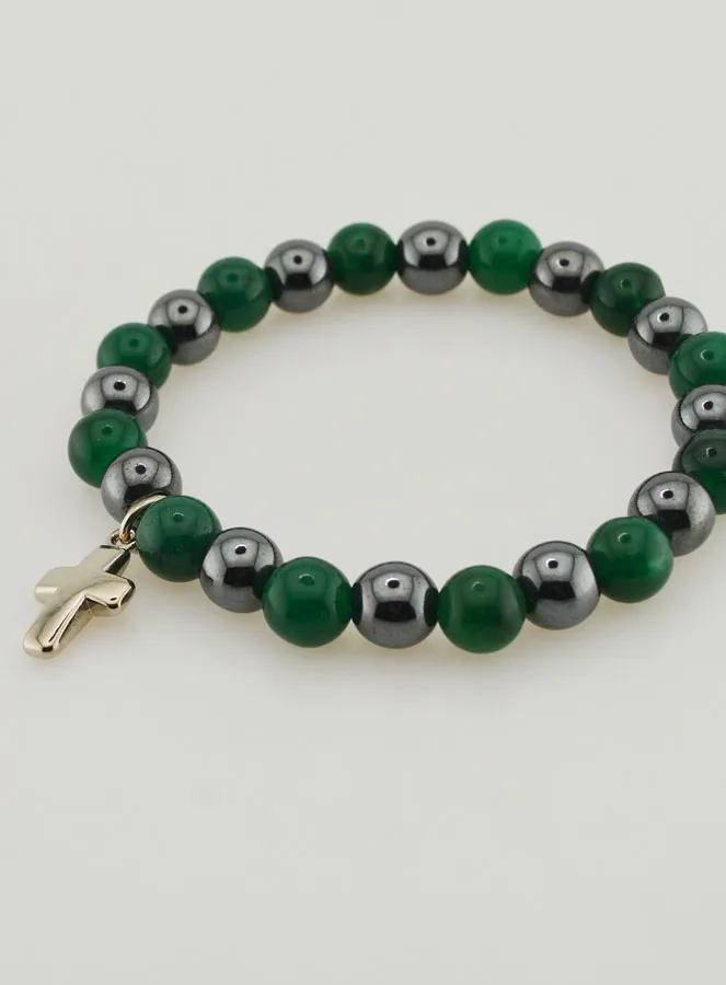 Edelsteen Armband - Groene Agaat en Hematiet 8mm (pic 3)