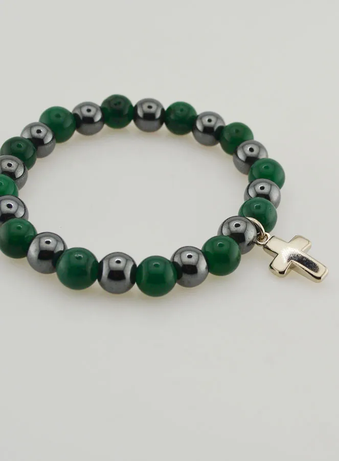 Edelsteen Armband - Groene Agaat en Hematiet 8mm (pic 4)