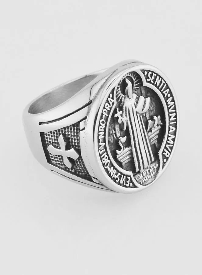Zegelring van Heilige Benedictus - Maat 57 (pic 3)
