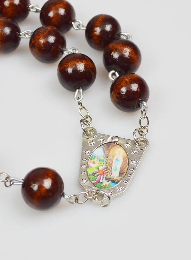 Lange Wand-Rozenkrans van Lourdes van Zwart Hout (pic 3)