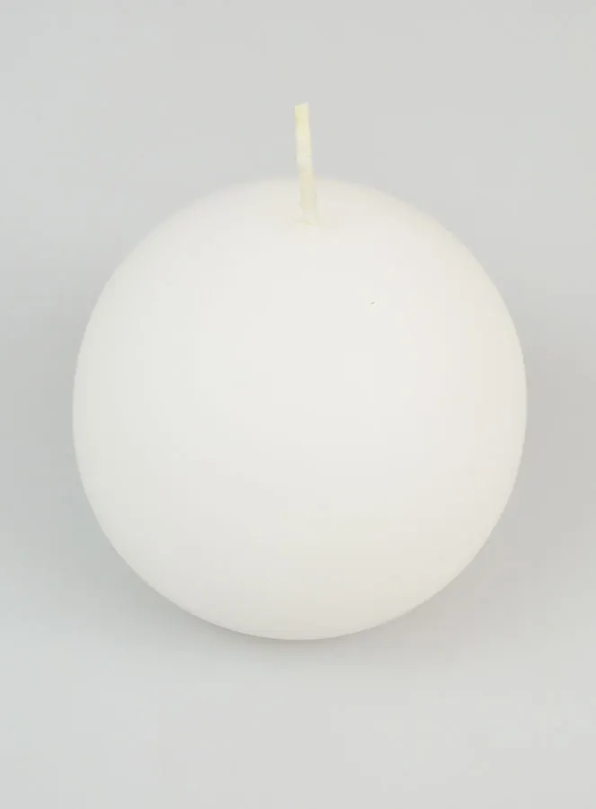 Decoratieve Bolkaars 80mm - Wit (pic 2)