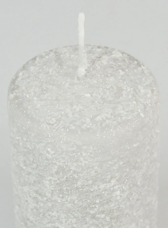 Kerstkaars met Vorst-effect 10cm - Zilver (pic 4)