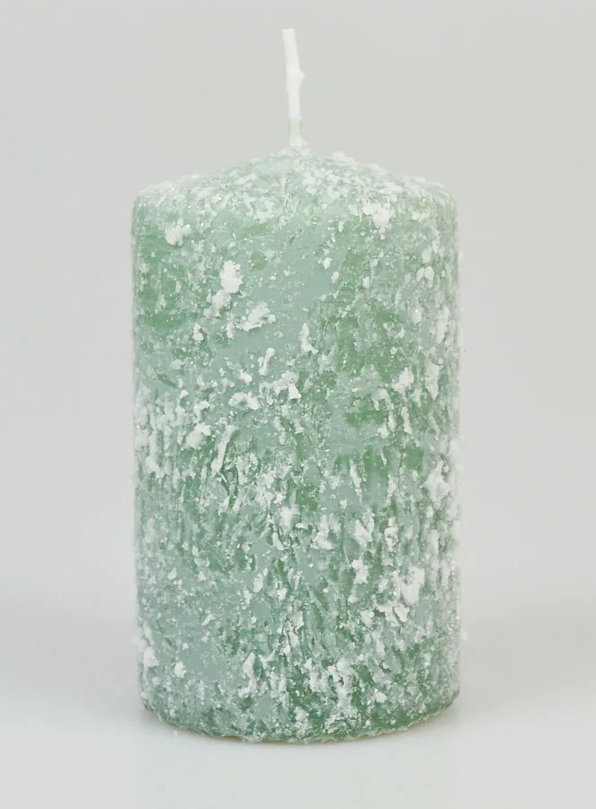 Decoratieve Kaars met Sneeuw Effect 10cm - Denneboom Groen (pic 1)