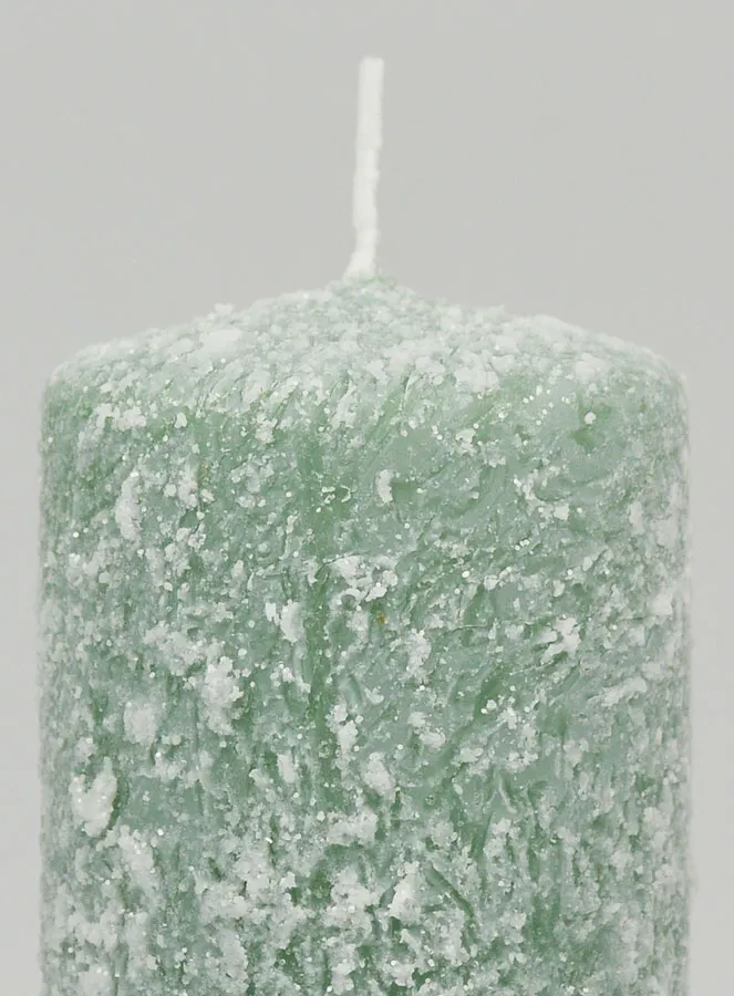 Kerstkaars met Vorst-effect 10cm - Dennenboom Groen (pic 3)