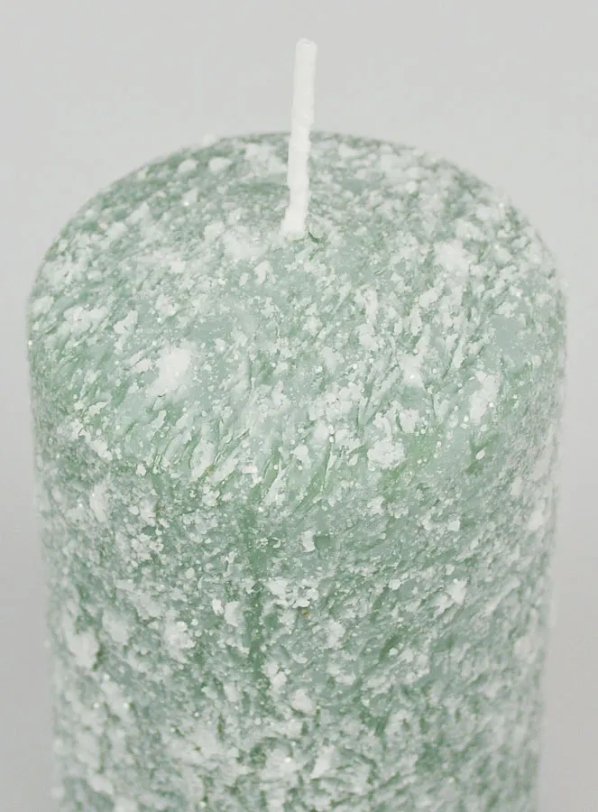 Kerstkaars met Vorst-effect 10cm - Dennenboom Groen (pic 4)