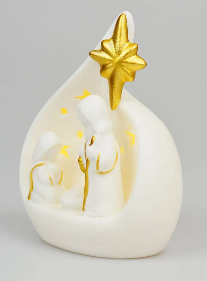 Verlicht Kerststal Beeld - 14cm (pic 2)