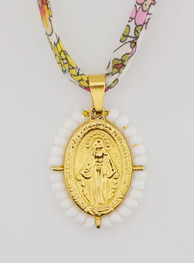 Religieus Collier Liberty Koord - Wonderdadige Medaille met Kralen (pic 1)