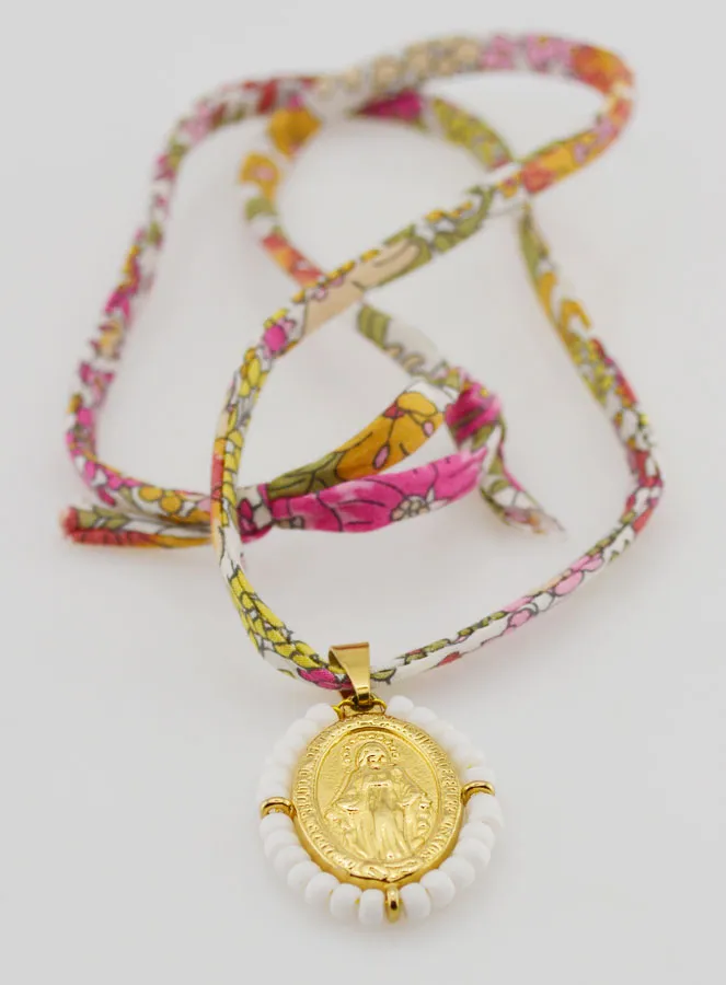 Religieus Collier Liberty Koord - Wonderdadige Medaille met Kralen (pic 3)