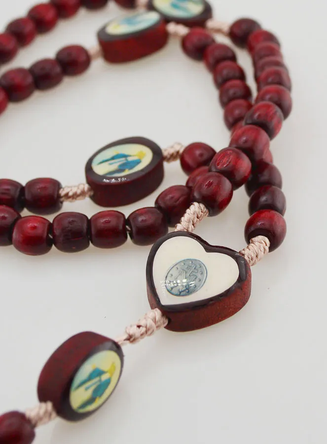 Rozenkrans van Maria Wonderdadige - Houten Kralen (pic 4)