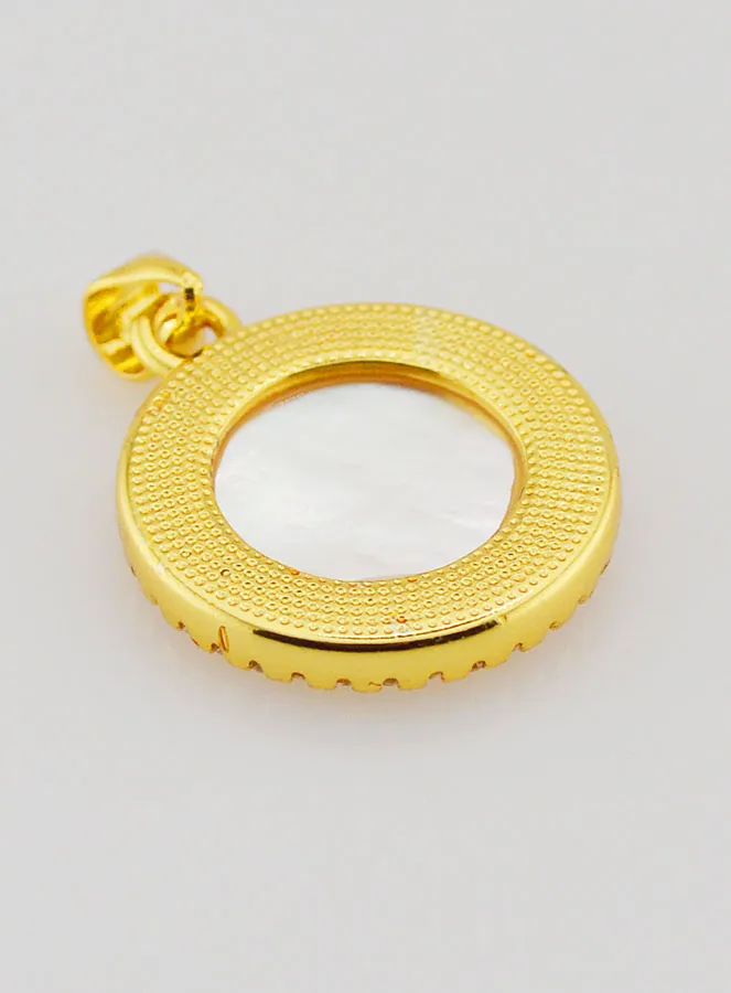 Hanger Heilige Michaël Messing en Parelmoer - 22 mm (pic 4)