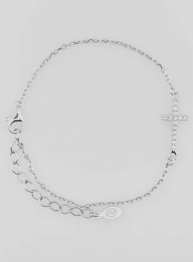Religieuze Armband met Kruis - 925 Zilver (pic 1)