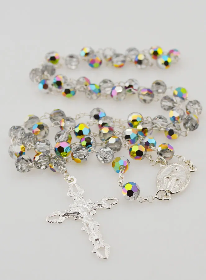 Rozenkrans Maria Wonderdadige 925 Zilver en Kristal (pic 2)